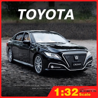 KLT 1:32 Scale Toyota Crown โมเดลรถยนต์โลหะ สเกล 1:32 พร้อมเสียง และไฟ ของเล่นสําหรับเด็ก