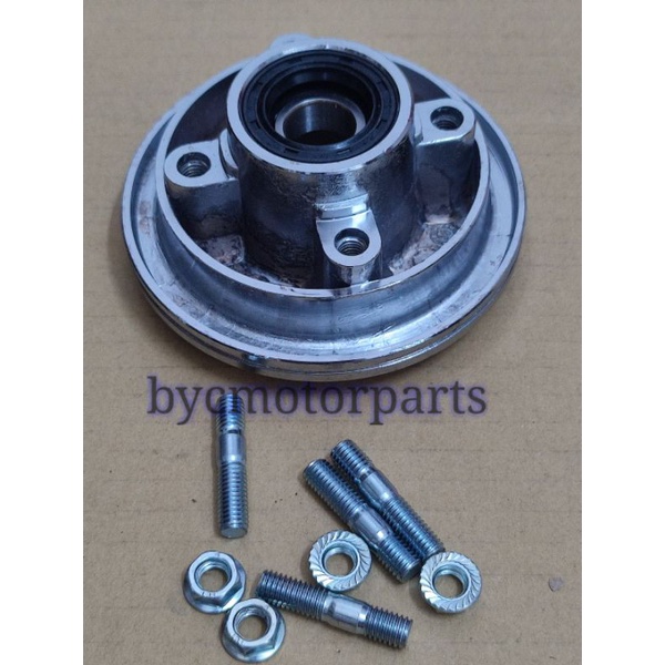 HONDA C70/GBO/EX5 HP REAR SPROCKET HUB CHROME SET ฟรีแบริ่ง+ซีลน้ํามัน