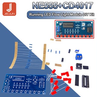 Ne555 CD4017 ชุดบอร์ดโมดูลควบคุมตัวเก็บประจุ นาฬิกาซิกานัล LED DIY