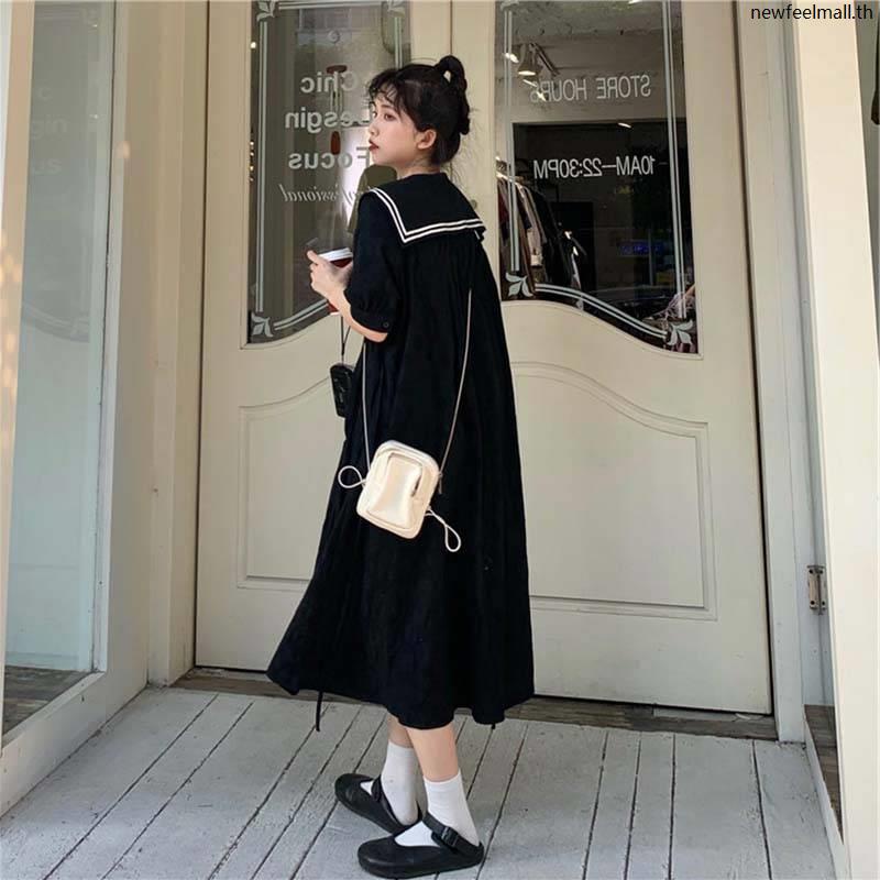ชุดเดรสยาวถึงข้อเท้า สไตล์มหาลัย พลัสไซซ์ แฟชั่นฤดูร้อน สําหรับผู้หญิง