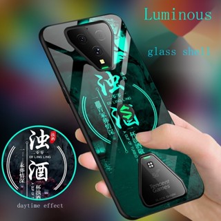 เคสโทรศัพท์มือถือแบบแก้ว ซิลิโคน เรืองแสง กันกระแทก สําหรับ Xiaomi Black Shark 3 MI 3s