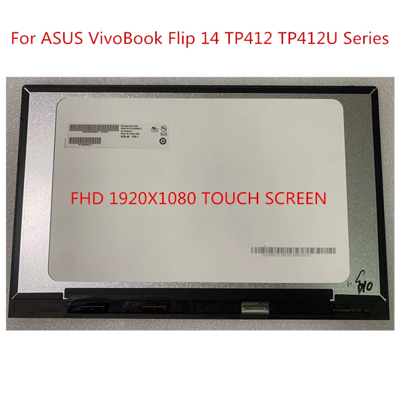จัดส่งฟรี 14.0 LCD Touch Screen Assembly สําหรับ ASUS VivoBook Flip 14 TP412 TP412U TP412UA TP412FA 