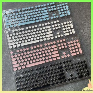 keycap ไทย คีย์แคป แป้นพิมพ์กลไกใหม่ปุ่มกดไฟฟ้าพังก์ทรงกลมสีขาวและสีดำสีชมพูสีน้ำเงินตัวอักษรส่งแสงข้ามเพลาดาวเทียม104