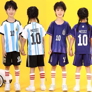 เสื้อกีฬาแขนสั้น ลายทีมชาติฟุตบอล Messi Jersey Argentina Brazil ชุดเยือน สําหรับเด็ก และผู้ใหญ่