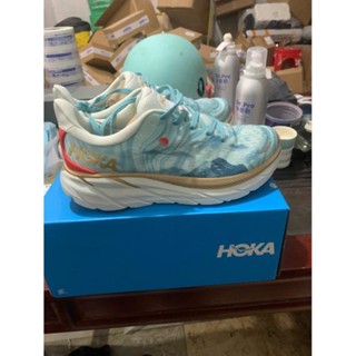 [พร้อมส่ง] Hoka ONE Clifton 8 Shock Absorption รองเท้าวิ่ง สีฟ้า ทอง 2022