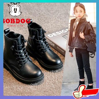 รองเท้าบูทเด็กผู้หญิง Babu Bean Girls Martin Boots 2023 ใหม่ฤดูร้อนสไตล์อังกฤษเด็กชายสีดํารองเท้าบูทสั้นนุ่ม Soled รองเท้าหนังเด็ก