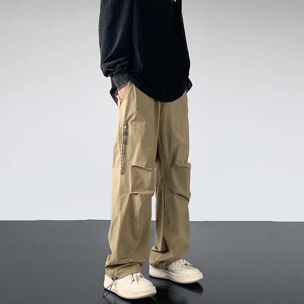 กางเกงผ้าร่ม กางเกงผ้าร่มแกรนด์สปอร์ต Cleanfit กางเกงนักโดดร่มสไตล์อเมริกันผู้ชายหลวมสบายๆกลางแจ้งชุดทำงานจั๊มขาตรงใช้งานได้จริง