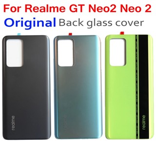 ฝาครอบแบตเตอรี่ ของแท้ 100% พร้อมเลนส์กล้อง แบบเปลี่ยน สําหรับ Realme GT Neo 2 Neo2 5G RMX3370