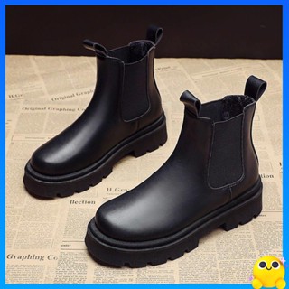 รองเท้าบูทผู้หญิง Martin Boots Womens 2021 New British Style INS Internet Celebrity Short Booties ฤดูใบไม้ร่วง Versatile Skinny Single Boots Thick-soled Womens Boots