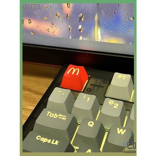 keycap anime keycaps ปุ่มกด McDonald&amp;#39;s, การส่งผ่านแสงเชิงกลจำนวนมาก, ปุ่มคอมพิวเตอร์สร้างสรรค์เดียว, รูปแบบซุ้มสีทองที่มีแสงน้อย, ความสูง R4