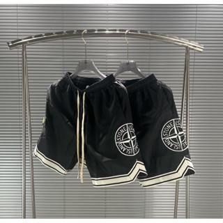 พร้อมส่ง &amp; Stone Island &amp; 2023ss กางเกงขาสั้น ปักลายโลโก้ ขนาดใหญ่ แฟชั่นฤดูร้อน