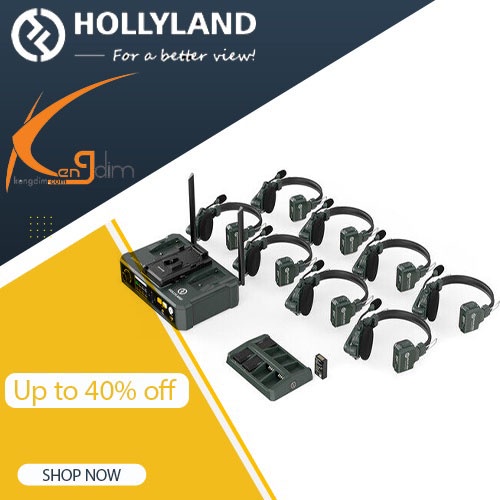 Hollyland Solidcom C1-8S Full-Duplex Wireless DECT Intercom System พร้อมชุดหูฟัง 9 ตัว และฐาน HUB (1