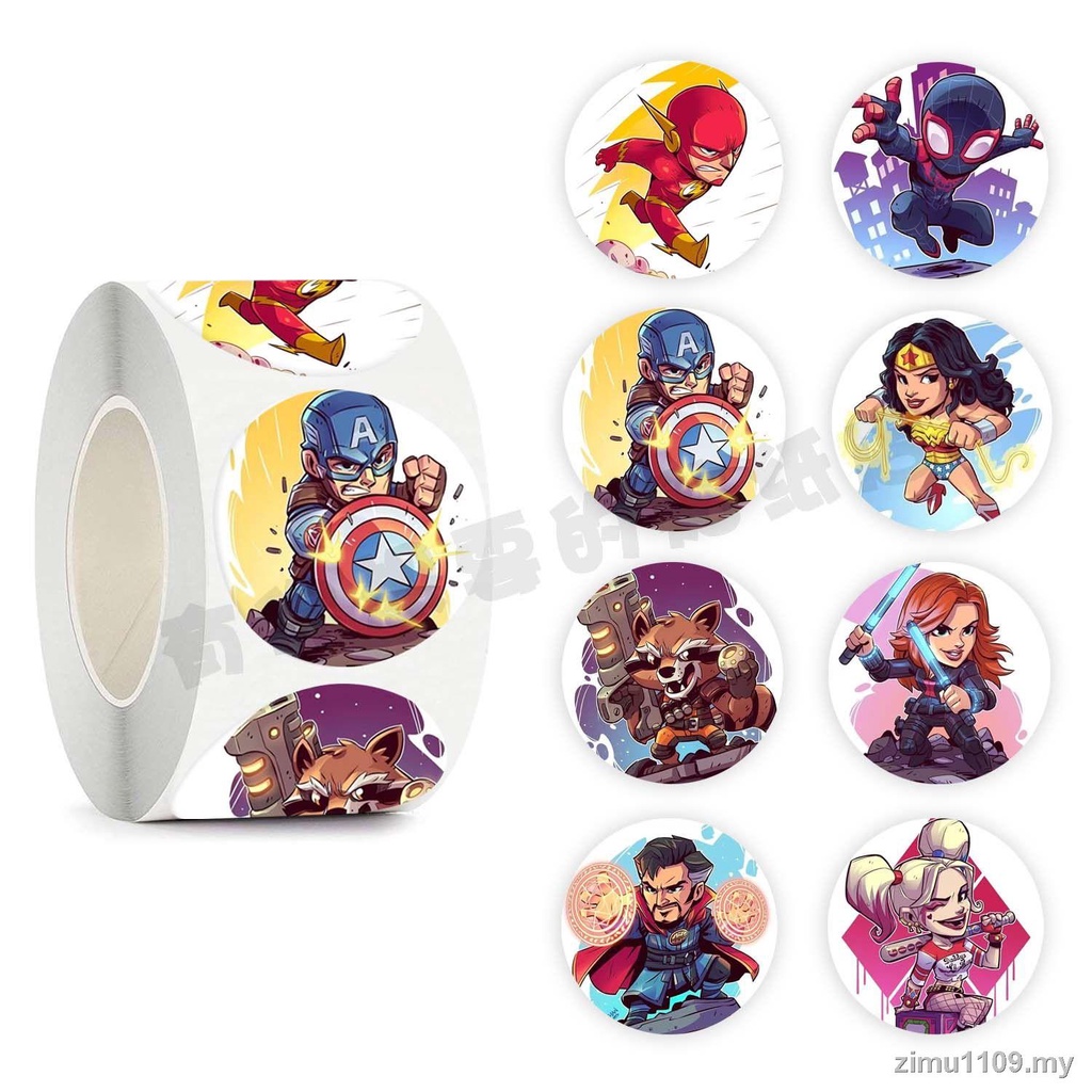 สติ๊กเกอร์สติ๊กเกอร์ คู่มือสติ๊กเกอร์ Marvel High-value ins Avengers Captain America Iron Man Roll ส