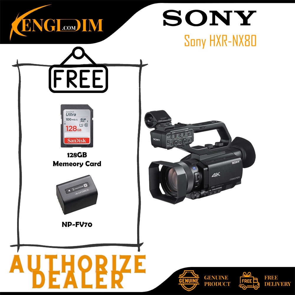 Sony HXR-NX80/ NX80 Full HD XDCAM (ฟรีแบตเตอรี่ NP-FV70 พิเศษ + การ์ดหน่วยความจํา 128GB)