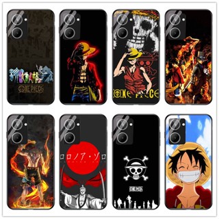 เคสโทรศัพท์มือถือกระจกนิรภัย แบบแข็ง กันกระแทก ลายการ์ตูนอนิเมะ One Piece Luffy Zoro สําหรับ Realme 10 4g 9 4g