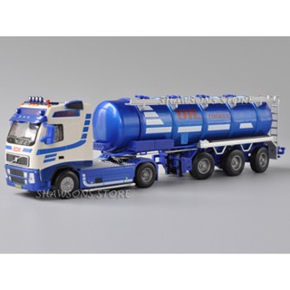 Kdw โมเดลรถบรรทุก รถแทรกเตอร์จําลอง ขนาดเล็ก สเกล 1:50 Tractor With Oil Tank Semi-Trailer พร้อมถังน้ํามัน ของเล่นสําหรับเด็ก