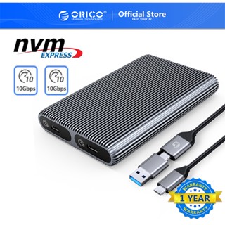 Orico ฮาร์ดไดรฟ์ภายนอก อะลูมิเนียม USB C Gen2 10Gbps เป็น M.2 NVME SATA รองรับฮาร์ดไดร์เวอร์ M.2 SSD M Key 2230 2242 2260 2280 ถึง 8TB(AM2C3-2SN)