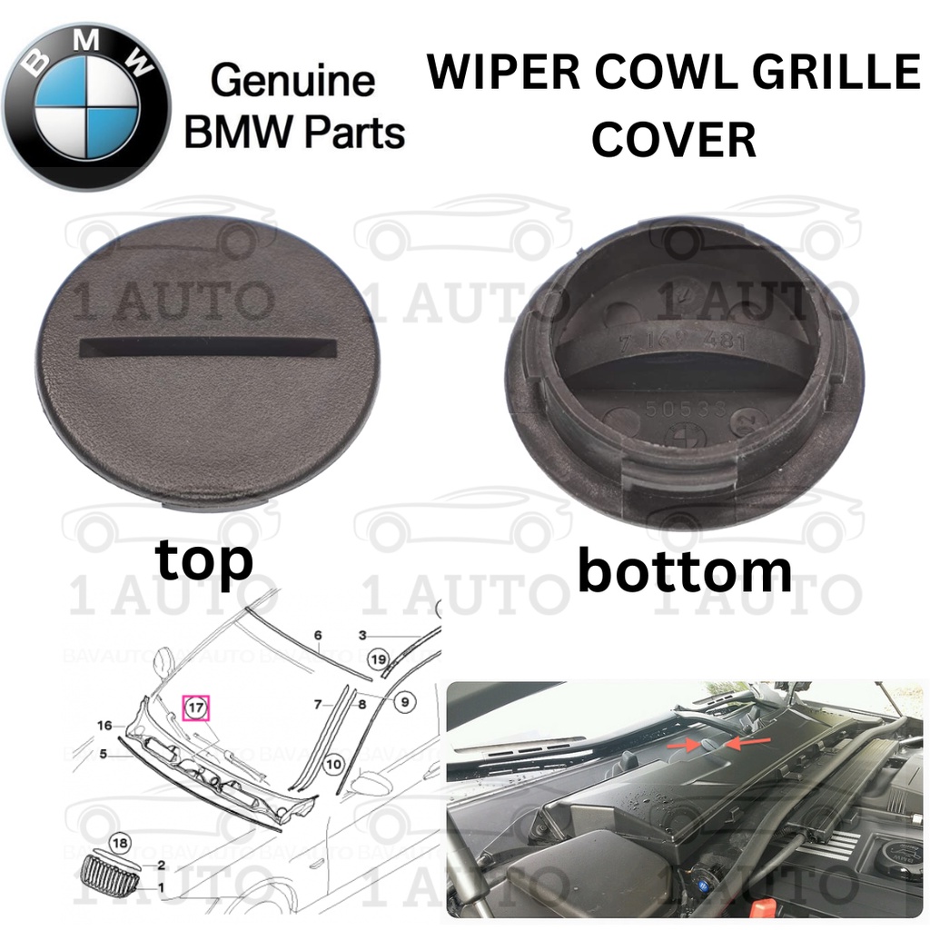 WIPER ฝาครอบ COWL (38 มม.) 1 ชิ้น BMW E90 E92 E93 E87 F07 GT F10 F06 F12 F02 E84