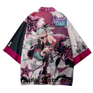 เสื้อยืดแขนสั้น พิมพ์ลายดิจิตอล Stars Hatsune Miku แฟชั่นฤดูร้อน 2022 5.26