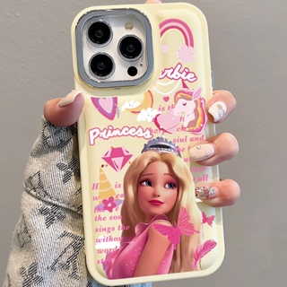 เคสโทรศัพท์มือถือนิ่ม ลายยูนิคอร์น เจ้าหญิงบาร์บี้ เลนส์โลหะ สําหรับ iPhone 14Promax 13 12 11 7Plus X XR xsmax