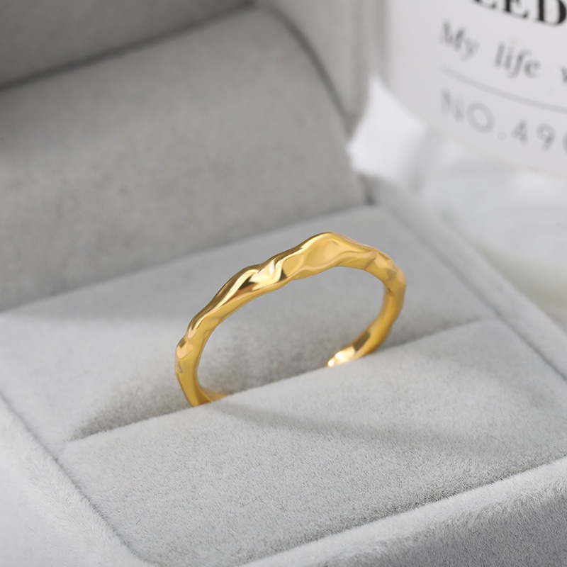 Kaijiang Cincin แหวนสเตนเลส ทรงเรขาคณิต เปิด เครื่องประดับแฟชั่น สไตล์เกาหลี เรียบง่าย ปรับได้ สําหรับผู้หญิง