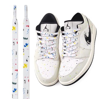 เชือกผูกรองเท้า หมึกสีน้ํา สไตล์เรโทร AJ1 สีเบจดํา AF1