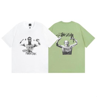 Stussy✖เสื้อยืดคอกลม พิมพ์ลายโลโก้ Ah Martine Rose ทรงหลวม สําหรับผู้ชาย และผู้หญิง