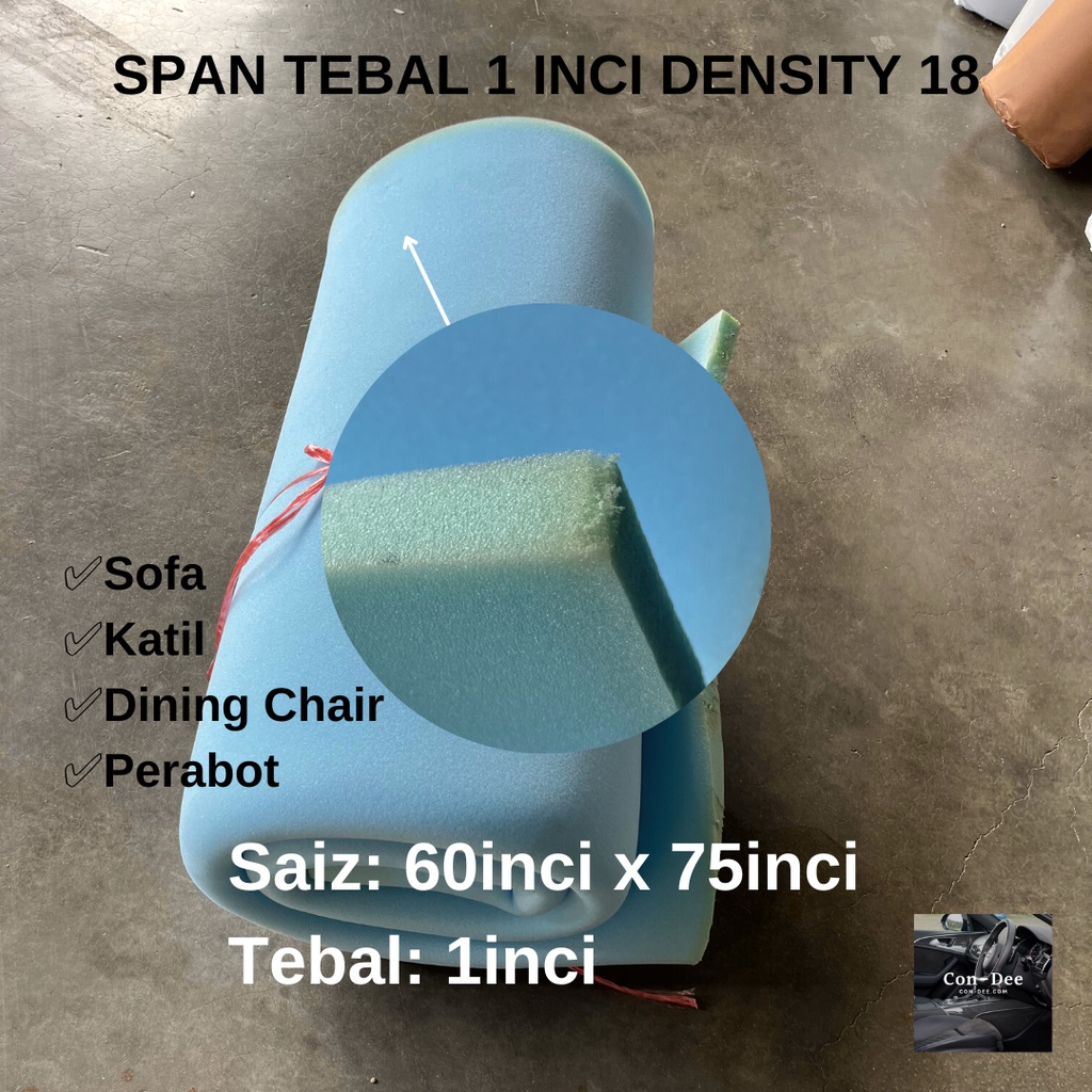 Span Biru Sponge Foam saiz 60incix75inci sesuai utk perabot, kerusi, เก้าอี้ทานอาหาร, โซฟา, katil, d
