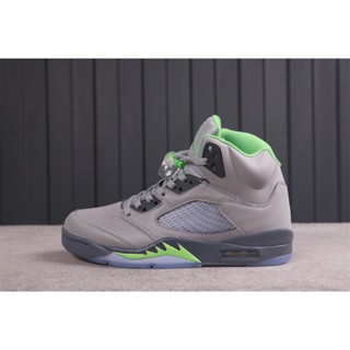 Premium Air Jordan 5 retro "Green bean" AJ5 รองเท้ากีฬา รองเท้าบาสเก็ตบอล สีเทา สีเขียว สําหรับผู้ชาย และผู้หญิง DM9014-003