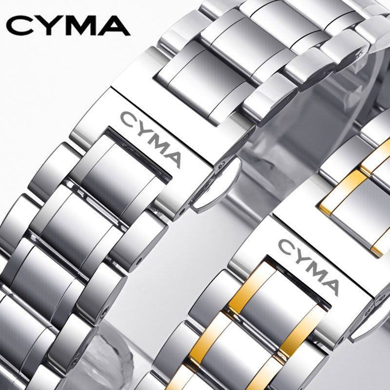 สายนาฬิกาข้อมือ สายสแตนเลส หัวเข็มขัดผีเสื้อ แบบเปลี่ยน สําหรับ Sima CYMA Watch 18 20