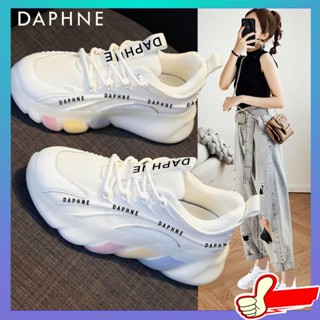 รองเท้าผ้าใบผู้หญิง Daphne Daddy รองเท้าผู้หญิง 2022 ฤดูใบไม้ร่วงรองเท้าใหม่นักเรียนอเนกประสงค์ รองเท้าสีขาวเล็ก ๆ น้อย ๆ สายรุ้งกีฬาลําลอง