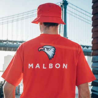 เสื้อยืดคอกลม แขนสั้น พิมพ์ลายตัวอักษร Malbon Golf American Version Street Wear Eagle ทรงหลวม สไตล์สปอร์ต สําหรับผู้ชาย