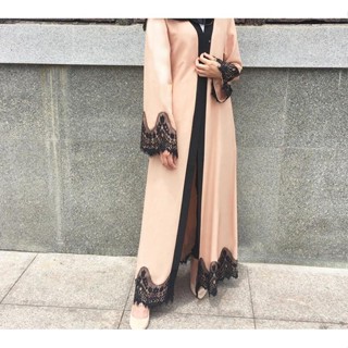 The Muslim abaya cardigan E006 เสื้อคาร์ดิแกน ผ้าลูกไม้ สําหรับผู้หญิงชาวมุสลิม abaya ผ้าลูกไม้