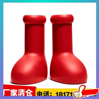 รองเท้าบูท Big Red Boots Astro Boy Big Red Boots Big Red Boots รองเท้าบูทสีแดงการ์ตูน Creative Kids Rain Boots