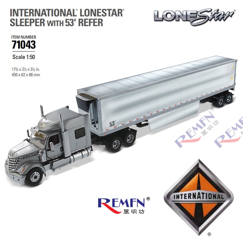 Diecast Masters IWC โมเดลรถพ่วง DM LONESTAR หัวอัลลอย 71043 1: 50