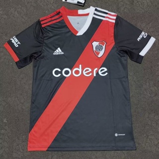 เสื้อกีฬาแขนสั้น ลายทีมชาติฟุตบอล River Plate Second Away 2023-24