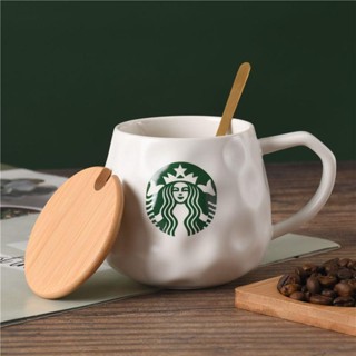 Starbucks แก้วกาแฟเซรามิค ขนาดเล็ก พร้อมช้อน ของขวัญ สําหรับออฟฟิศ อาหารเช้า นม