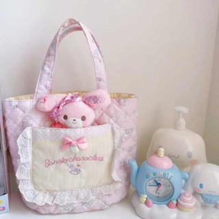 กระเป๋าใส่กล่องข้าว 2023baby series cotton tote bag เขย่าม้าเบนโตะกระเป๋าถือกระเป๋าเก็บของอเนกประสงค์