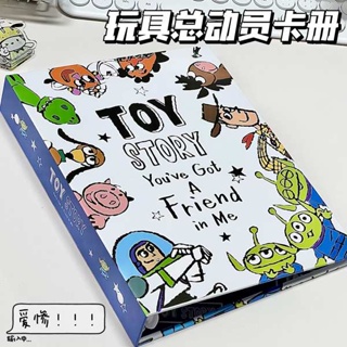 แฟ้มเก็บการ์ด Toy Story Cartoon Card Book A5 Loose Leaf Four Grid Shell น่ารักโพลารอยด์ 3 นิ้วอัลบั้มรูปหนังสือจัดเก็บการ์ดขนาดเล็ก