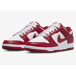 Sb Dunk Low "Gym red" รองเท้าผ้าใบลําลอง สําหรับผู้ชาย ผู้หญิง สีขาว สีแดง DD1391-602