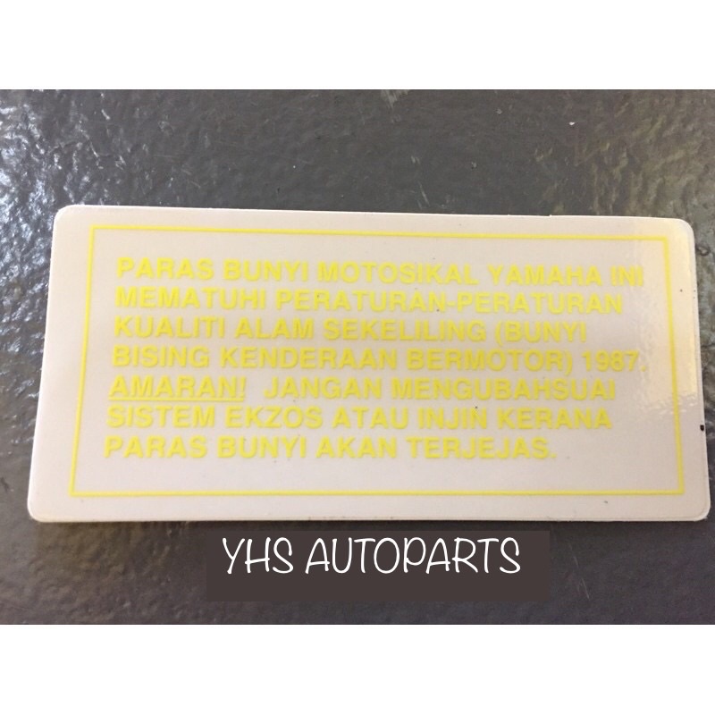 สติ๊กเกอร์ Paras Bunyi Yamaha Tulisan Kuning Yellow / Putih White Colour Sticker Motor