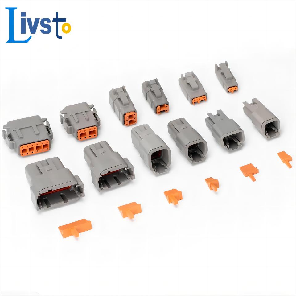 1 ชุด Deutsch DTM 2-12P DTM06-2/3/4/6/8/12S DTM04-2/3/4/6/8/12P 20-24awg ขั้วต่อกันน้ํายานยนต์ปิดผนึกปลั๊กพร้อม pins