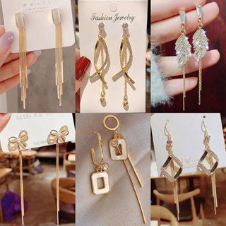 Earrings new trendy Korean temperament Internet celebrity premium sense long bow stud earrings earrings earrings women