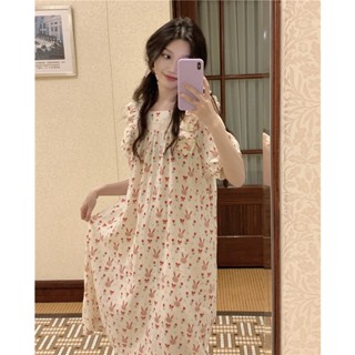 Baju tidur wanita-night ชุดนอน ลายดอกไม้ กระต่าย น่ารัก พลัสไซซ์ ฤดูร้อน สําหรับผู้หญิง