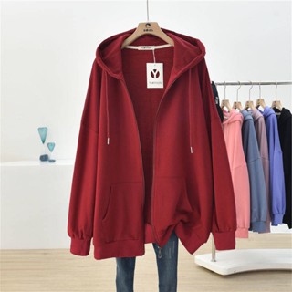 เสื้อกันหนาวมีซิป 80-300 จิน King Size Fat Sister Early Fall Loose Student Top, เสื้อสเวตเตอร์คาร์ดิแกนขนาดใหญ่, เสื้อโค้ทผู้หญิง