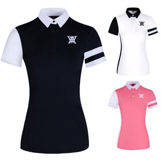 Anew GOLF เสื้อยืดแขนสั้น แบบแห้งเร็ว ระบายอากาศ เหมาะกับฤดูใบไม้ผลิ ฤดูร้อน สําหรับผู้หญิง T2344