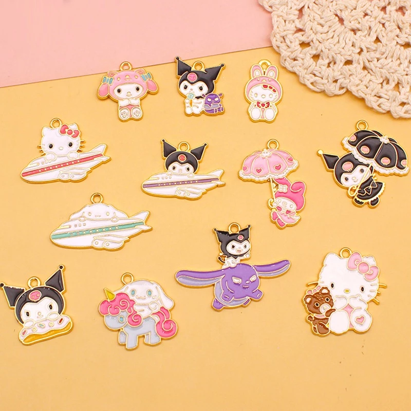 เครื่องประดับ จี้สร้อยคอ พวงกุญแจ ต่างหู รูปการ์ตูน Kuromi Melody แฮนด์เมด DIY สําหรับผู้หญิง 063 2 ชิ้น ต่อล็อต