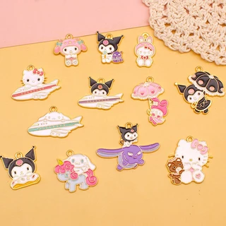 เครื่องประดับ จี้สร้อยคอ พวงกุญแจ ต่างหู รูปการ์ตูน Kuromi Melody แฮนด์เมด DIY สําหรับผู้หญิง 063 2 ชิ้น ต่อล็อต