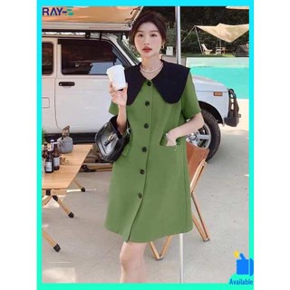 ชุดทํางานสาวอวบ ชุดทํางานผู้หญิง ชุดสูทคอปกใหญ่สไตล์ฝรั่งเศสสำหรับสาวอวบ300ไซส์ใหญ่กระโปรงทรงตรงวินเทจสีคอนทราสต์สำหรับผู้หญิง