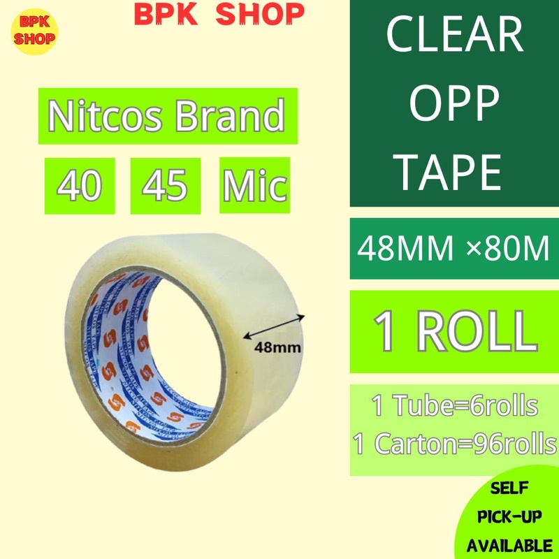 Nitcos Opp Tape 48 มม.45mic80m 48 มม.40mic80m Transperent Clear Tape Packing Tape0